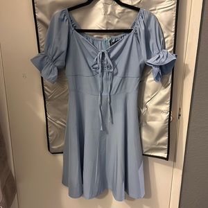 CBR blue puff sleeve dress